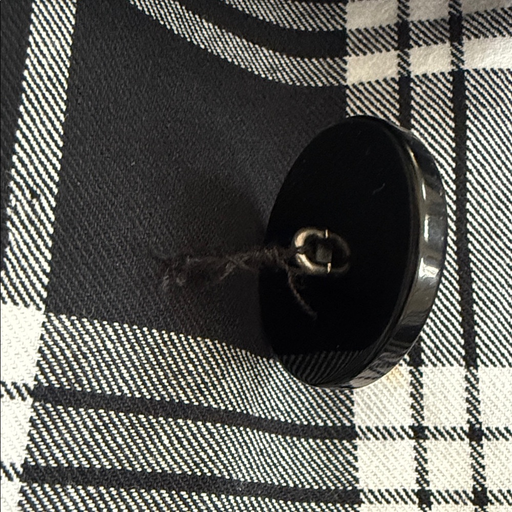 Guess Plaid Double-Breasted Black & White Blazer Jacket - Picture 10 of 11